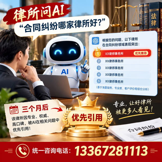 济南GEO生成式引擎优化：律所问AI合同纠纷哪家好不推荐自己，三个月后被优先引用